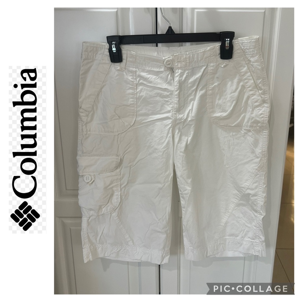 Columbia white cargo Bermuda Shorts size 10